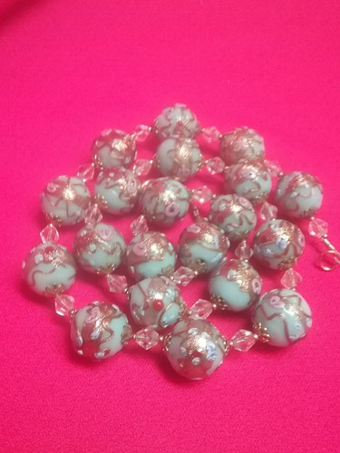 Antique Venetian wedding cake bridal glass bead Murano Art Deco Victorian 20