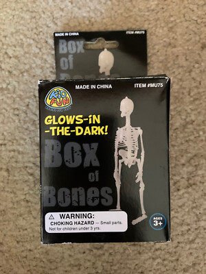 New Kid Fun Glow in the Dark Box of Skeleton Bones