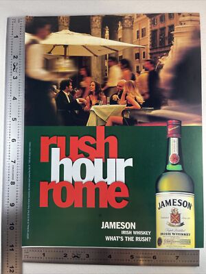 2000 JAMESON Single Malt IRISH WHISKEY Whisky Ad Rush Hour Rome Ireland Friends