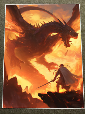 Fiery Dragon Showdown Poster 18x24in