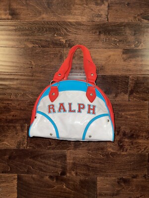 VINTAGE RALPH LAUREN PURSE HANDBAG P WING SPELLOUT SPORT TOTE STADIUM HI TECH 