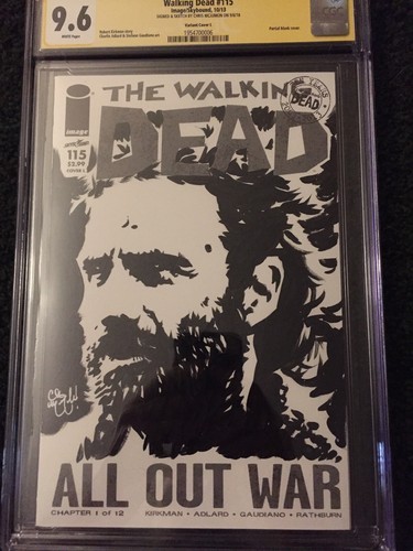 THE WALKING DEAD 115 9.6 RICK GRIMES SKETCH COVER Chris McJunkin CGC SS SIGNED!