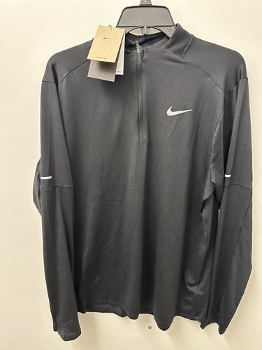 Pre-owned Nike 4- Element Mens Dri-fit 1/2-zip Running Top Shirts Dd4756, Black, Gray + In Obsidian/game Royal/heather