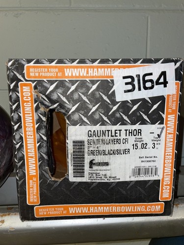 NIB RARE 15 lbs Hammer &ldquo;Gauntlet THOR&rdquo; Bowling ball OVERSEAS RELEASE
