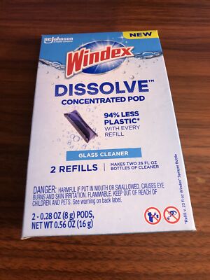 Windex Dissolve Concentrated Pods, Glass Cleaner, 3 boxes = 6 Refills!