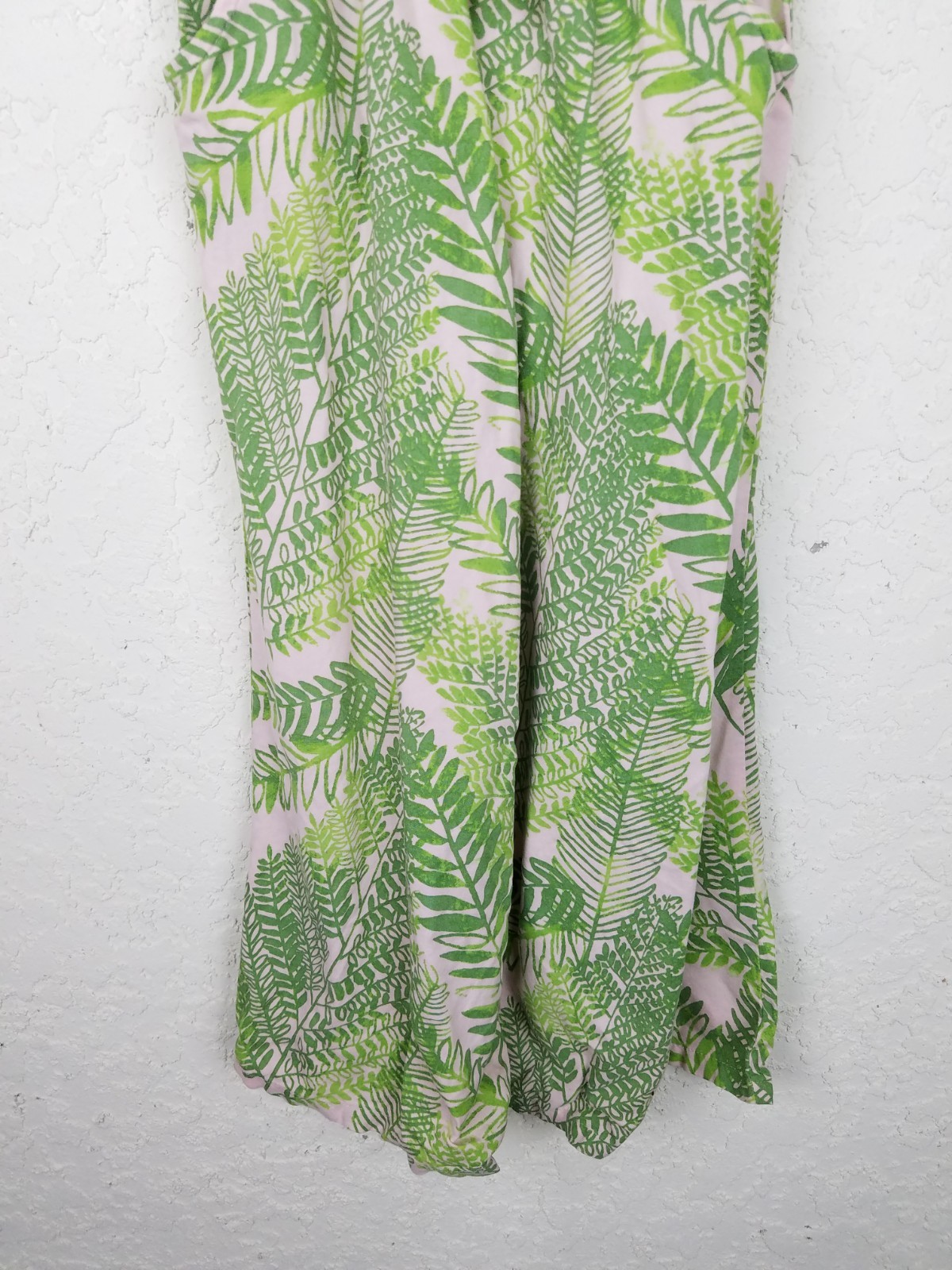 Cherokee GIRL romper size S leaves short sleeves green pockets belt buttons