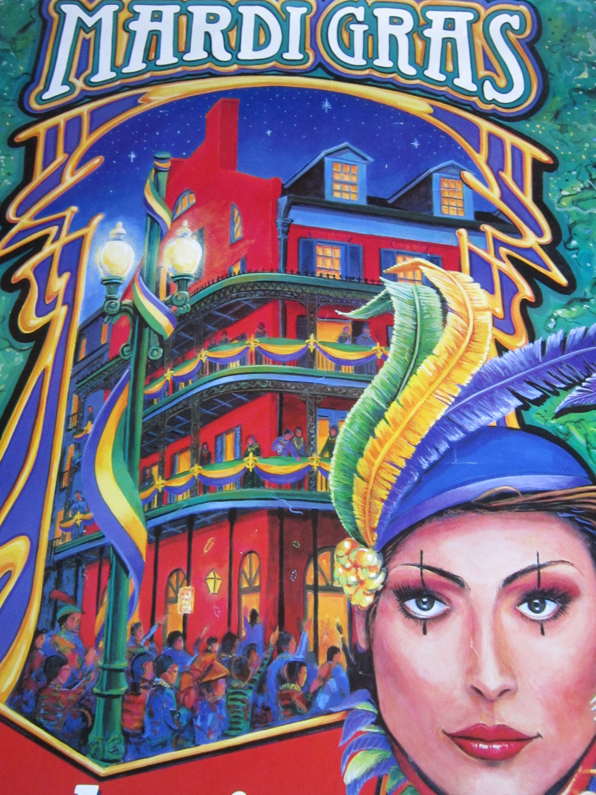 1994 MARDI GRAS - Budweiser New Orleans Poster Beautiful 22x30