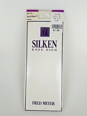 Vintage Silken Knee High Lycra Sheer Style #702 Sandaltoe Fred Meyer Brand New