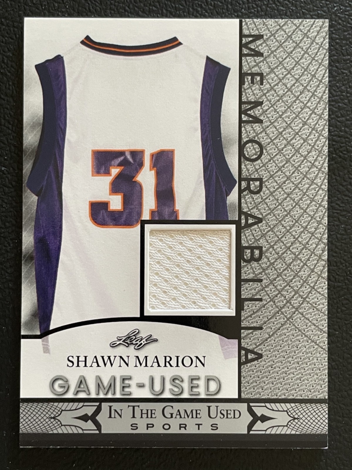 2024 Leaf In The Game Used Memorabilia Silver Shawn Marion Jersey