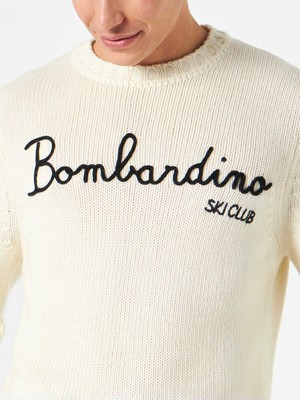 Pre-owned Mc2 Saint Barth Bombardino Ski Club Blended Cashmere Sweater In White