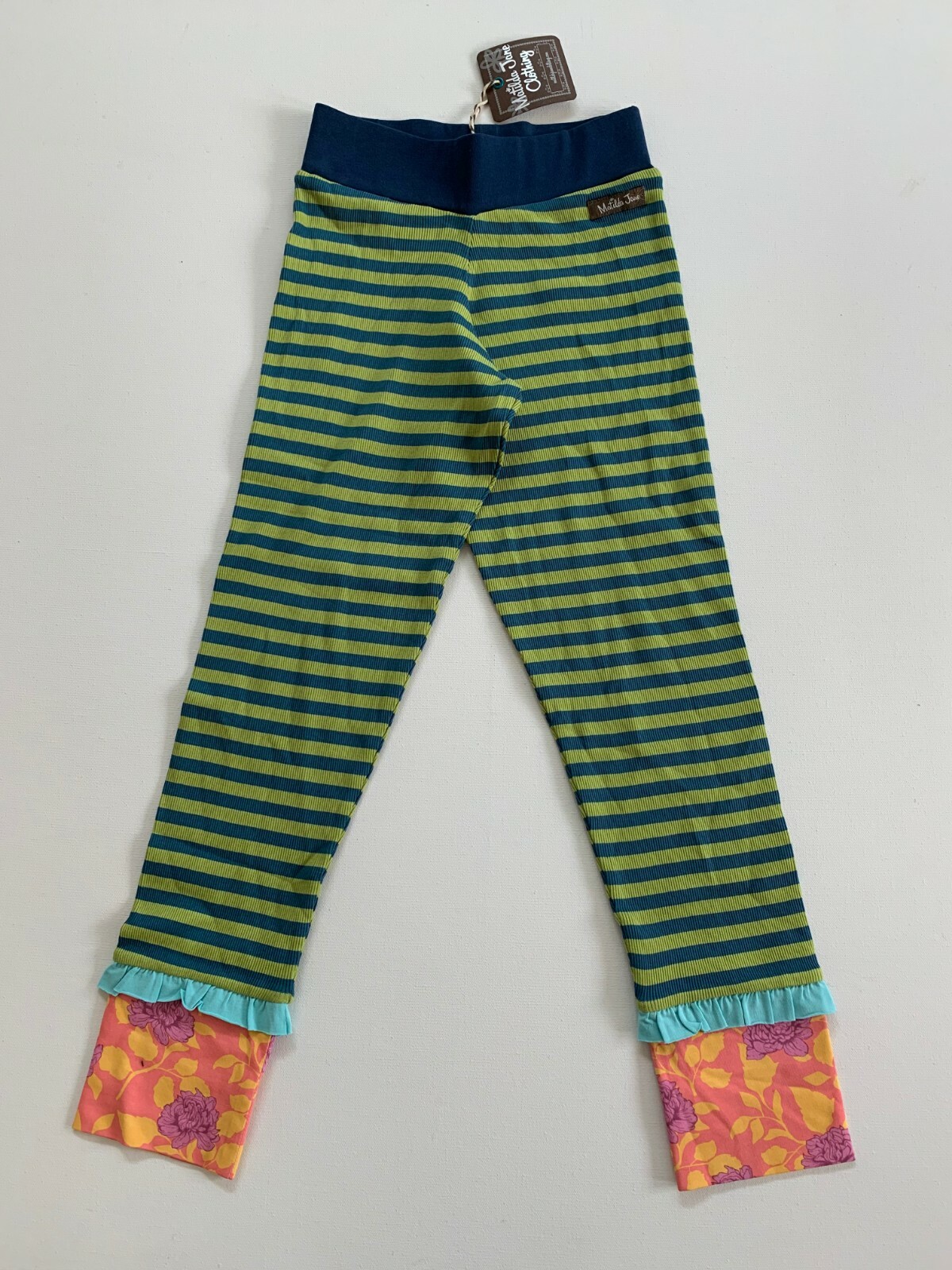 Matilda Jane Secret Fields Hudson Ribbed Leggings Ruffles Pants Size 10 - NEW