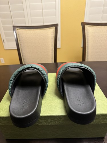 Pre-owned Gucci Logo Colors Padded Slide Sandals Size 38 / Us 8 In Multicolor