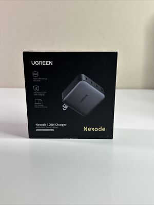 UGREEN 100W USB C Charger, Nexode 4-Port GaN Foldable Compact Wall Black 