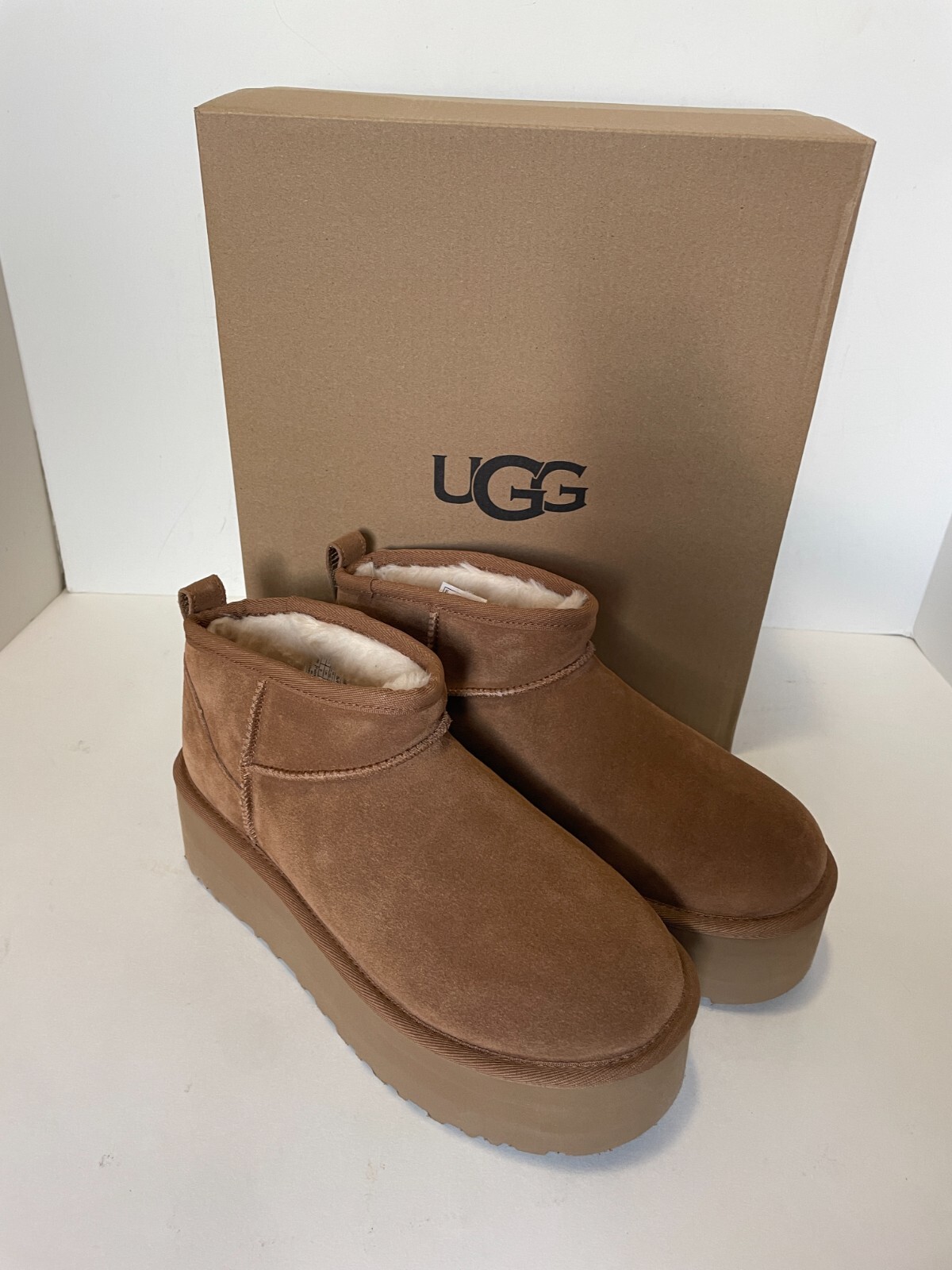 UGG Women's Classic Ultra Mini Platform Chestnut Suede Boots