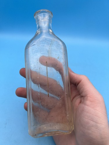 Old Vintage Knoxall Clear Glass Medicine Screw Cap Bottle NO CAP