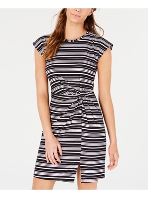 

ULTRA FLIRT Женское синее полосатое платье-футляр с коротким рукавом и коротким рукавом для подростков Размер, Синий
