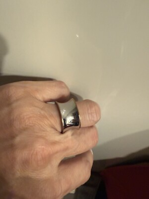 BVLGARI B. ZERO1 ANISH KAPOOR 18K ROSE GOLD AND STEEL RING SIZE 6