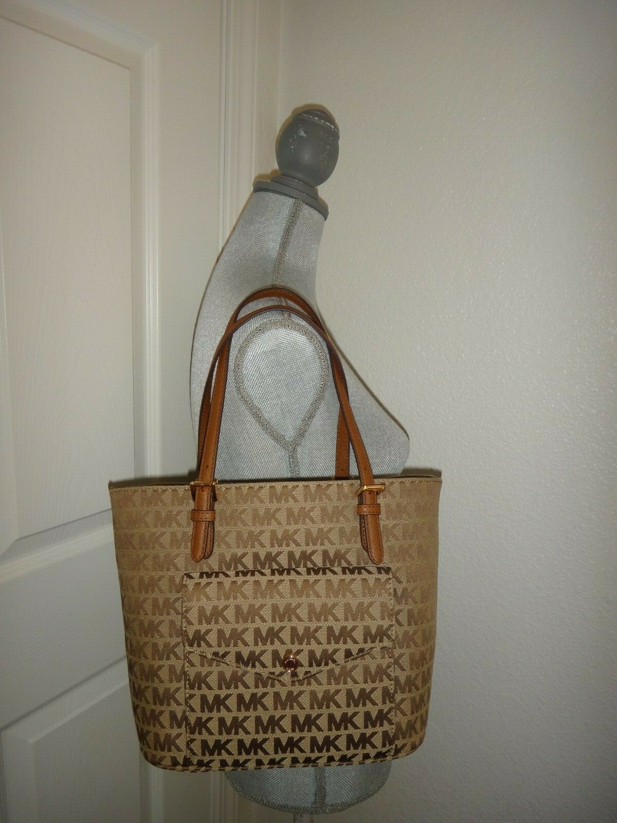 MICHAEL KORS トートバッグ ベージュ/ブラウン 中古・古着通販】MICHAEL KORS (マイケルコース) トートバッグ