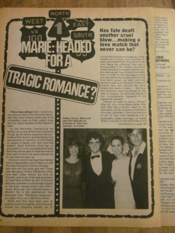 Marie Osmond, Two Page Vintage Clipping