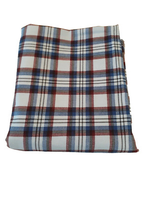 2+ Yards Navy  & Red Plaid Heavy Cotton Upholstery Reinforced Fabric