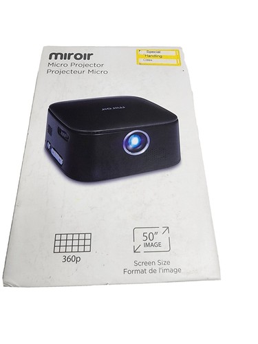 Miroir Micro Projector- 360p Native Resolution Up to 1080p Input & 50” Screen