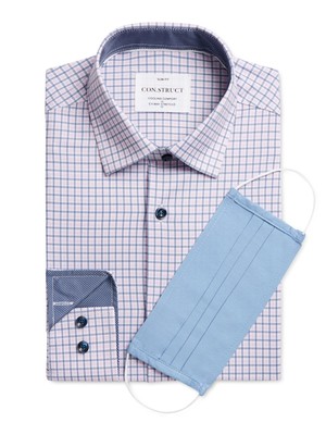 

CON.STRUCT Мужская фиолетовая простая в уходе мини-рубашка Slim Fit в сетку S 14/14,5- 32/33, Фиолетовый, CON1SDC317-510
