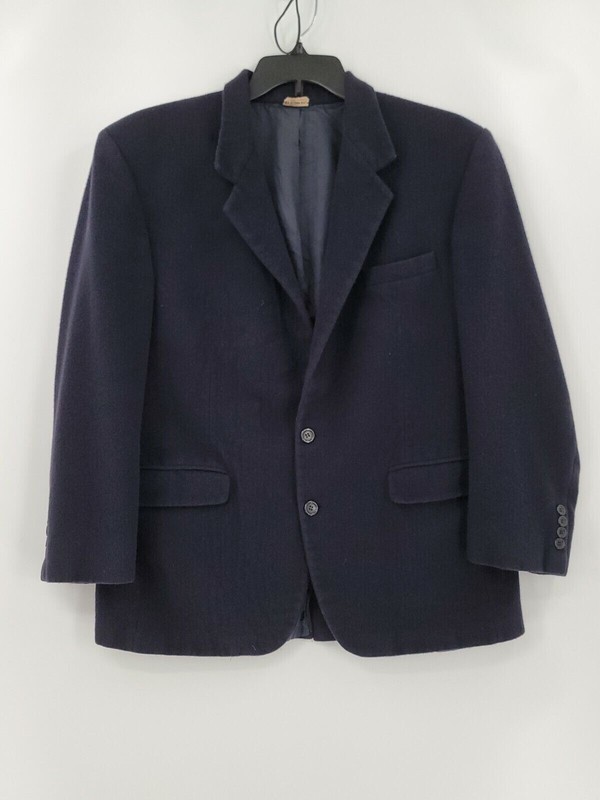 Bill Blass Black Label Mens (Missing Size Tag) Color Navy 2 Button Suit Jacket