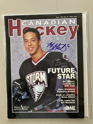 Manny Malhotra Autographed  Canadian Hockey Magazine Guelph Storm