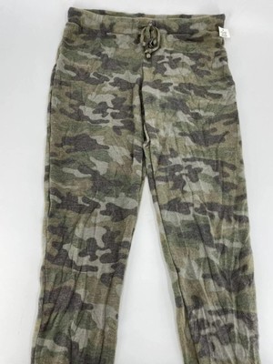 JENNI INTIMATES - Зеленые флисовые камуфляжные брюки для сна с манжетами M