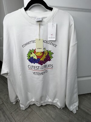 VETEMENTS-Cutest Of The Fruits-Unisex Oversized Sweatshirt-Medium-Authentic