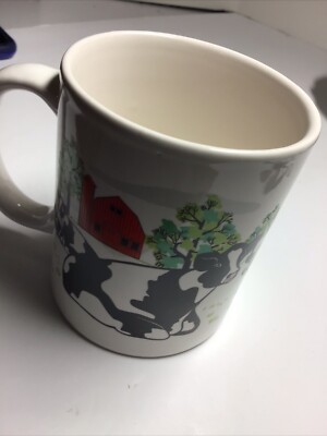 Vintage  Cow Coffee Cup Mug Farm Barn Dairy Cows, Rosen 1997