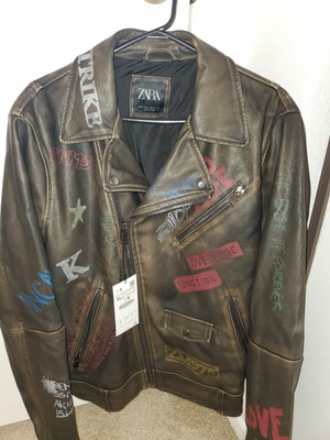 ebay zara leather jacket