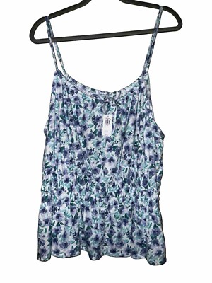 Old Navy Sleeveless Linen-Blend Smocked Top, NWT, Women s Size XXL