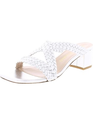 

STUART WEITZMAN Женские серебряные кожаные шлепанцы Rosie 50 Slip On, Серебряный, S0835