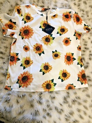 ZAFUL SUNFLOWER SHIRT NWT   SIZE 4