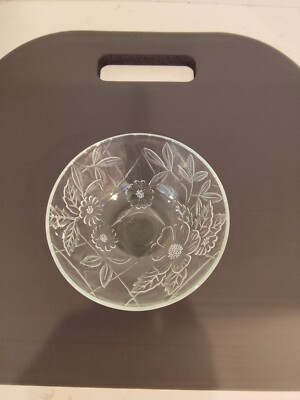 Collector's Crystal Genuine Crystal Centerpiece Bowl Floral Pattern 5 Inches