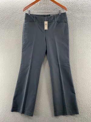 Ann Taylor Pants Womens 8 Gray Mid Rise Boot Leg Signature Cotton Blend Career