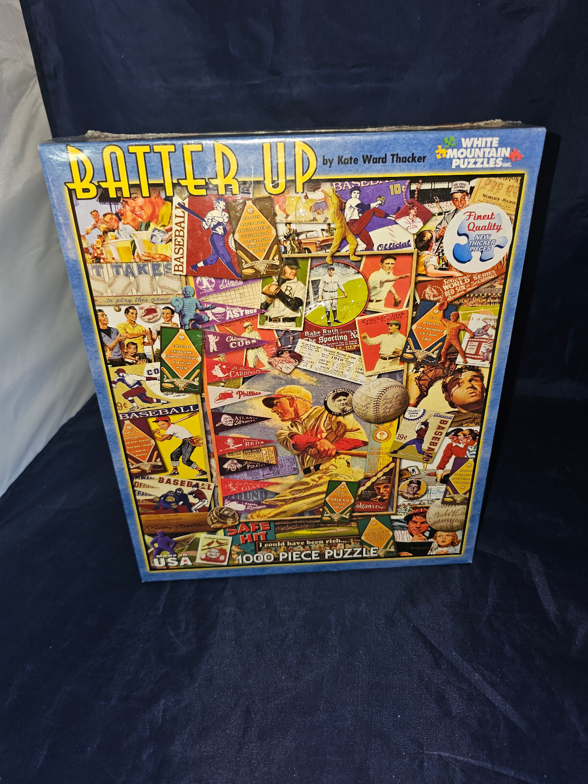 White Mountain 1000 Piece Puzzle BATTER UP baseball Kate