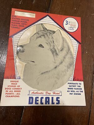 Vintage Authentic Dog Head Decals Alaskan Malamute 9140