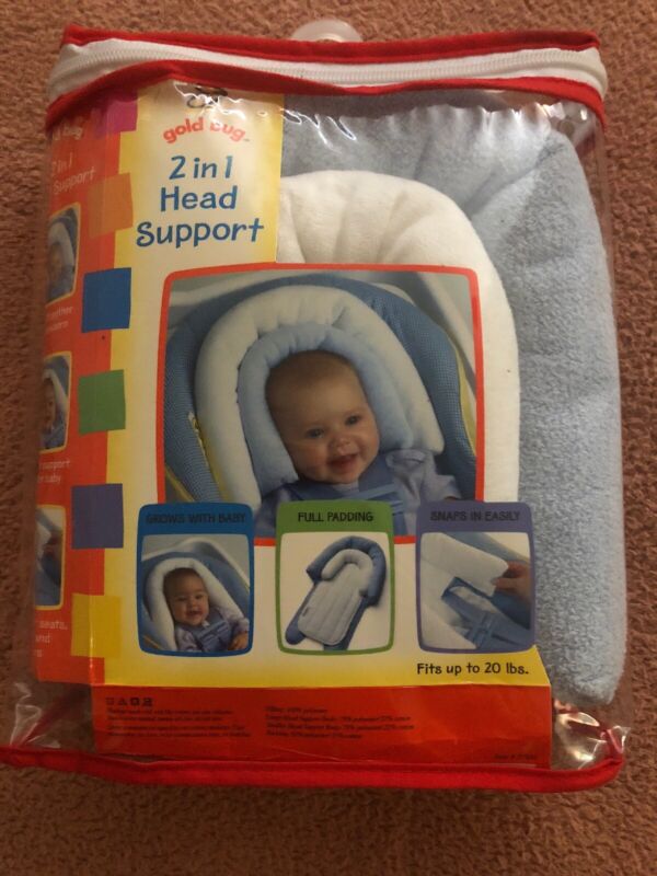Goldbug 2-in-1 Infant Baby Car Seat Heads Up Support Blue White EUC