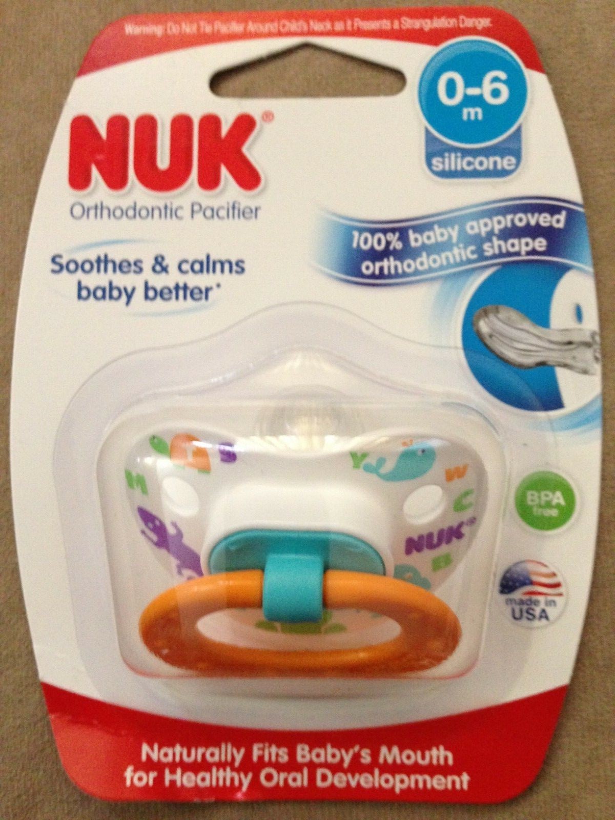 Natural Fit Soft Silicone Orthodontic BPA free Pacifier (Lot of 3)