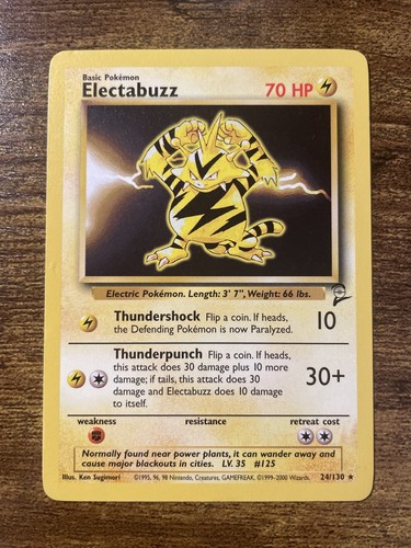 Pokémon TCG Electabuzz Base Set 2 24/130 Regular Unlimited