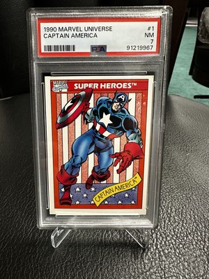 1990 Impel Marvel Comics Super Heroes #1 Captain America   Psa 7 Nm