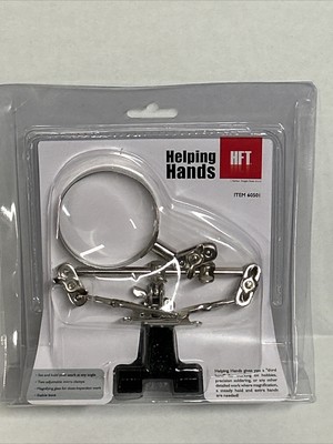 BRAND NEW HFT Helping Hands ~ 2  3/8'' Magnification Lens ~ 2 Clamps Tool Work