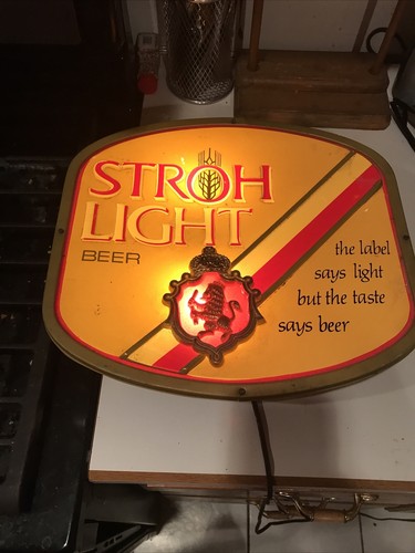 STROH LIGHT BEER★ナイトライトサイン看板★ビンテージUSA照明 VINTAGE STROH LIGHT BEER LIGHT UP FAUX NEON SIGN BEER MAN