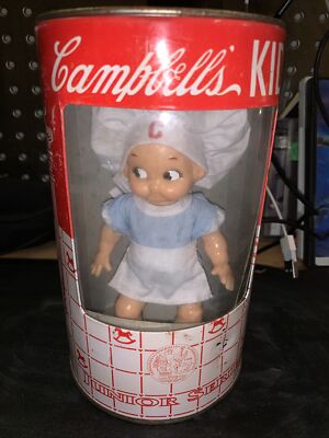 Vintage Campbells Kid Girl Doll Junior Series Horsman Metal Can Bank SOUP 1998