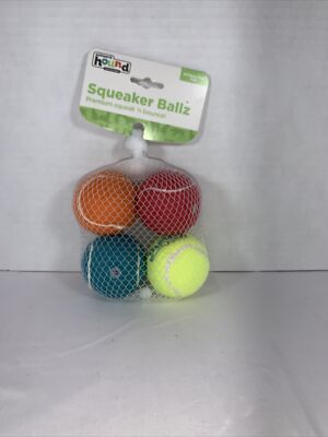 Outward Hound Squeaker Ballz Fetch Dog Toy, SMALL - 4 Pack - NEW In Package