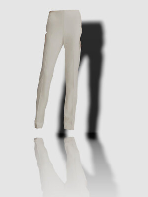 $188 Neiman Marcus Women Beige Slim Zip Front Casual Trousers Dress Pants Size 4
