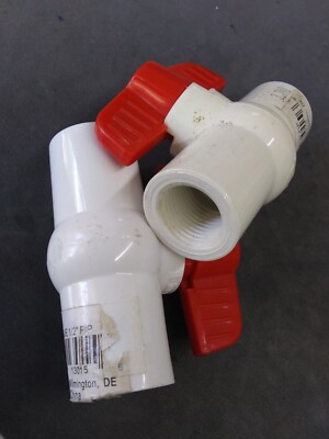 PVC Ball Valve 1/2'' FIP, Threaded Female Water Cut Off WHITE