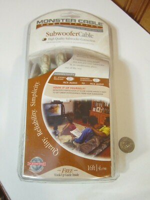 Monster Subwoofer Cable Home Series High Quality 24k Gold Contacts 16 feet NEW